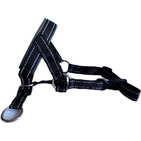 Pettorina per cani taglia XL, nera, imbottita, stile martingale, collare da addestramento (1/5)