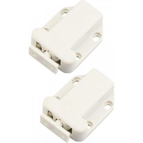 Lot de 2 Loquets Autobloquants pour Armoires Serrure à Pression Plastique Solide Facile à Installer pour Tiroirs et Placards (1/5)