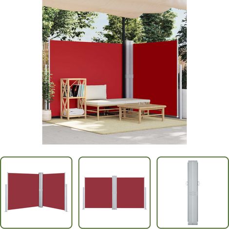 vidaXL Ausziehbarer Sichtschutz -  Ausziehbare Seitenmarkise Rot 160 x 600 cm