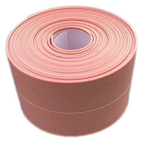 (2 pieces pink) Flexible skirting board - finishing strip for kitchen and bathroom 22mm 3.2m, self-adhesive seal, flexible folding strip, sealing strip MUMU
