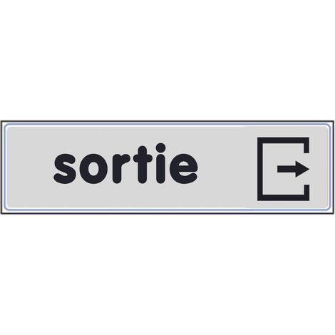Plaque de porte Sortie - Classique argent 170x45mm - 4321134