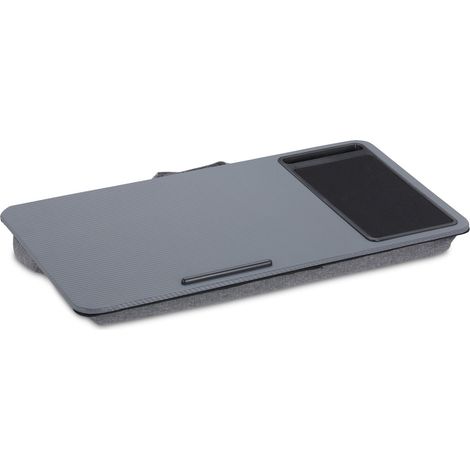 Supporto per computer portatile con tappetino per mouse 45 x 30 x 6 cm supporto antiscivolo atmosfera accogliente in polistirene grigio 130010732