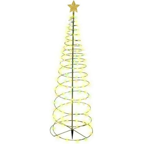 Guirlande lumineuse de jardin de Noël étoile décoration d'arbre de Noël lumière jaune LED guirlande lumineuse à diodes électroluminescentes en métal solaire extérieur étanche (1/5)