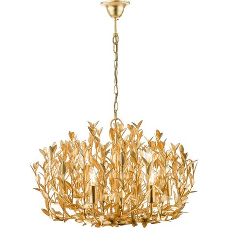 Dar Silvius Suspension Silvius à 9 lumières, feuille d'or (1/5)