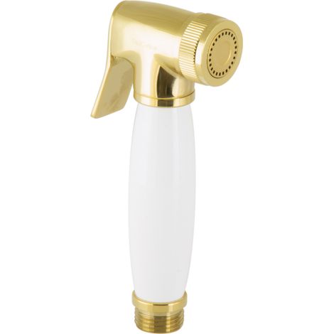 PaulGurkes Bidet-Brause Handbrause Gold Spraybrause mit Keramikgriff Retro Nostalgie (1/3)