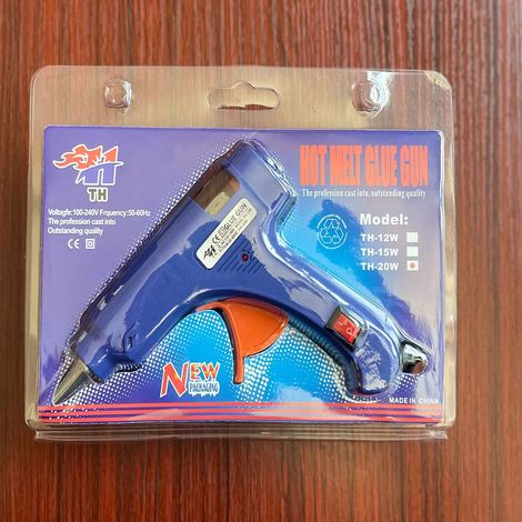 Pistolet à colle thermofusible 20W adapté aux bâtons de colle de 7 mm, petit pistolet à colle en gros, 100W bleu, prise ronde 20W.