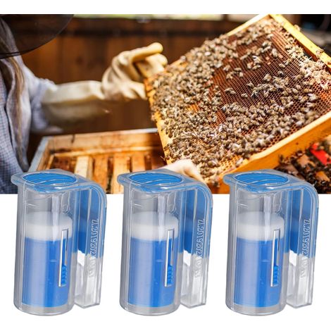 CSPARKV Bienenkönigin-Markierungsset, Kunststoff, Bienenkönigin-Markierungskäfigfänger, Königin-Markierungsmarkierungsflasche, einzelne Bienenkönigin-Markierungsflasche (blau) (1/5)
