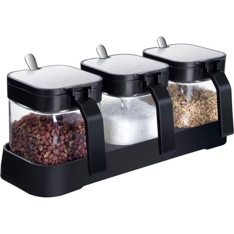 Ensemble de 3 pots à épices en verre résistant à la chaleur (1/5)