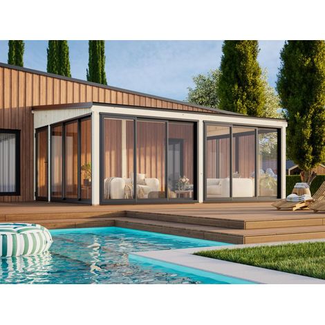 Abri de jardin en bois Lumi 23,3 m2 Slide Plus Naturel (1/5)