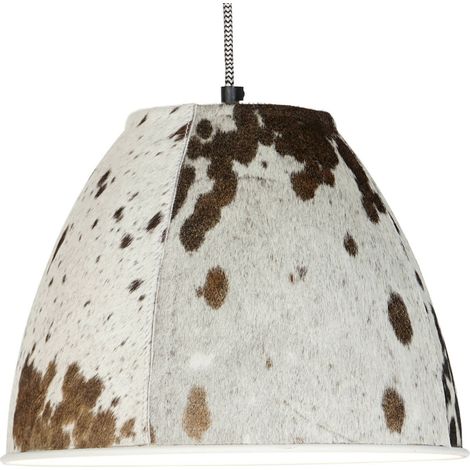 Suspension chic en cuir beige pour intérieur élégant - Finition cuir beige avec touches marron (1/5)