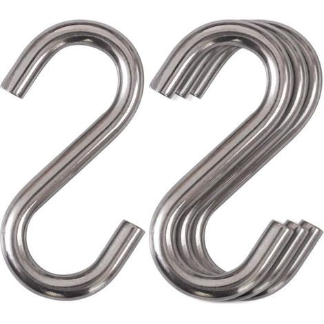 [NEVER USED] 4-pack heavy-duty 304 stainless steel S-hooks, 3-inch S-hooks for hammock swings, industrial-grade all-purpose hooks (1/4)