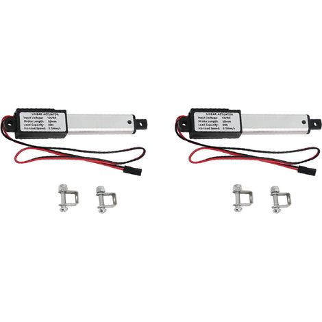 Adecuado para 2 actuadores lineales miniatura, carrera de 2 pulgadas, 90 N/20,3 lb, actuadores de motor lineal de velocidad de 9,5 mm/s.