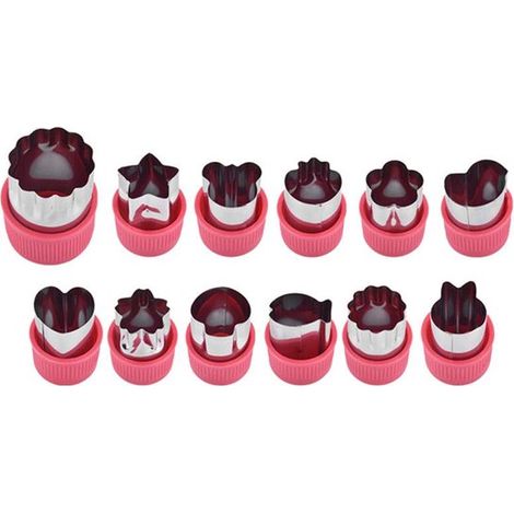 Set di formine per biscotti - Formine per biscotti - 12 pezzi - Acciaio inossidabile - Cuore - Stella - Fiore - Forme rotonde - Forme di frutta e verdura - Stampi - Forme fai da te - Utensili da forno (1/5)