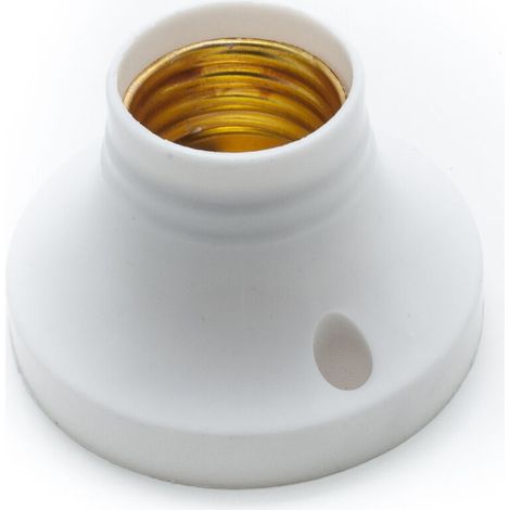 Douille Murale E27 - Support Lampe Courbe Thermoplastique Blanc Ivoire - Pour Éclairage Intérieur - 1 Pièce (1/2)