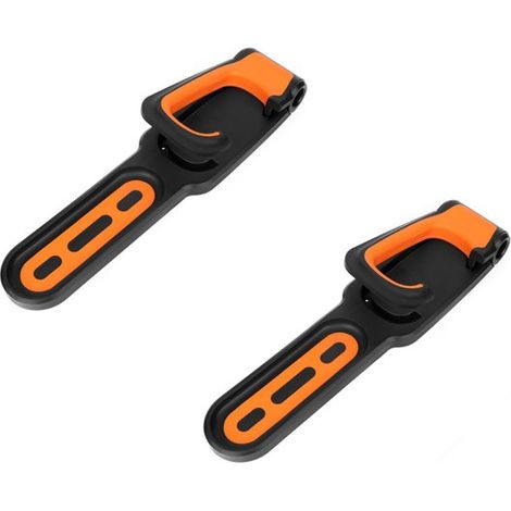 Système de suspension pour vélo - 2 pièces - Support de suspension pour vélo - Support mural - Porte-vélos - Crochet pour vélo - plastique - noir et orange - Gain de place - Porte-vélos pour une utili (1/5)