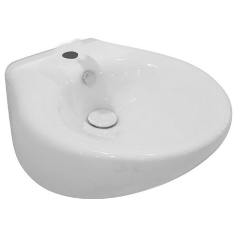 Lavabo Touch appoggio/sospeso salvaspazio 47x49,5 in ceramica