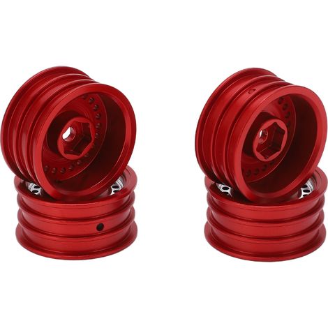 Stück 24-Loch-Aluminiumfelgen für Axial SCX24 AXI90081 AXI00001 1/24 RC-Car, Rot (1/5)
