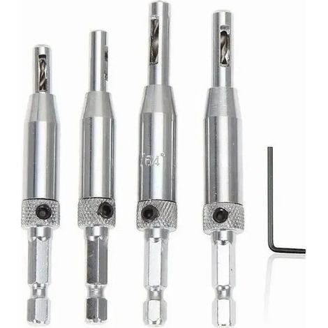 Lot de 4 poinçons Creux en Acier argenté pour Le Travail du Cuir, la Ceinture, Le Scrapbooking, Le Plastique, Le Papier (1/5)