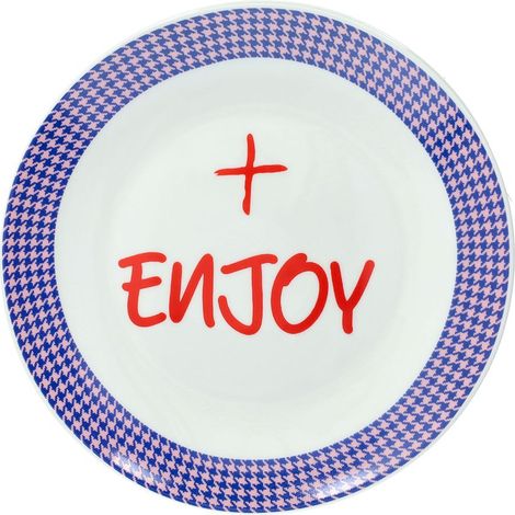Tognana Piatto Dessert Enjoy  Good Vibes D 20,5 Cm New Bone China Viola (1/2)