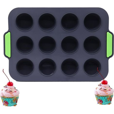 Silikon-Muffinform – Antihaftbeschichtung – Mit Griff – Für Cupcakes, Brownies, Kuchen, Puddings (1/3)