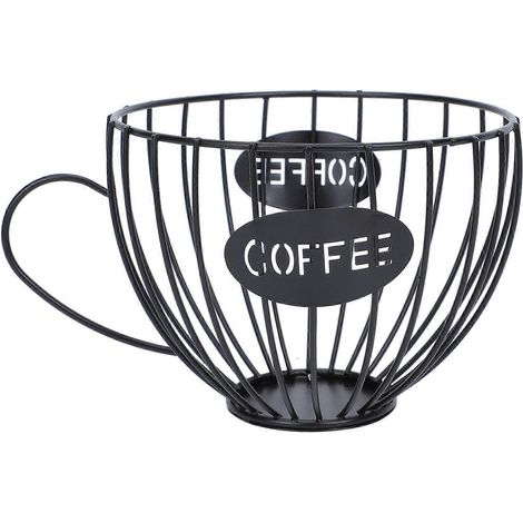 Panier de rangement pour fruits en forme de tasse à café idéal pour les restaurants noir 195 x 155 cm en fer 1 pièce (1/4)