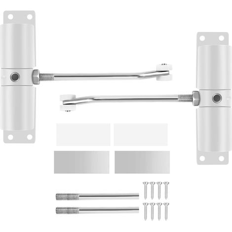 Ferme-Porte Automatique, Ferme-Porte Réglable pour Porte Intérieure, Ferme-Porte à Ressort Amortisseur de Porte (Blanc) (1/5)