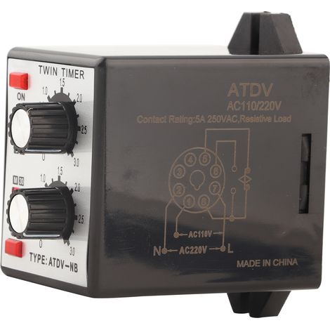 Relais de minuterie de commande de bouton, minuterie marche/arrêt, multisection ATDVNB AC110v 220V
