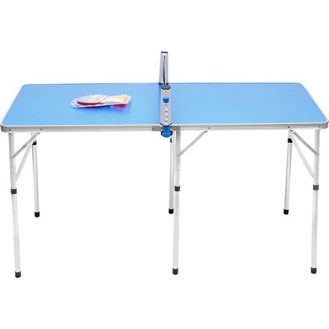 Mesa de ping-pong, diseño plegable, construcción robusta, color azul. (1/2)