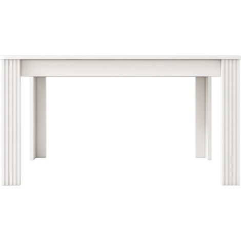 Mesa de comedor rectangular blanca de aglomerado 116 x 65 x 75 cm MODENUIT (1/5)