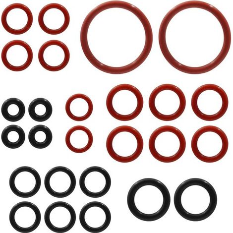 30 O Ringe für Brühgruppen Hitzebeständige Silikon Dichtungsringe, Schwarz/Rot (1/5)