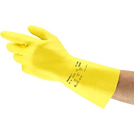Guanto chimico  ANSELL AlphaTec  Tg.9,5-10 giallo  DPI I  - 87-190-9,5-10 (1/4)
