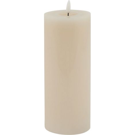 Luxe Collection Melt Effect LED Candle - Wax - L9 x W9 x H23 cm - Taupe