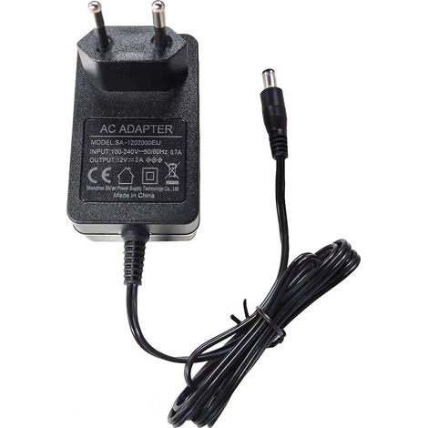 Adaptateur secteur 12V 2A, alimentation AC/DC régulée pour appareils électroniques domestiques : routeurs, haut-parleurs, caméras de vidéosurveillance, chargeurs USB. (1/5)