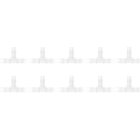 Lot de 10 raccords en plastique en T à 3 voies 1/2 pouce, résistants pression et température, pour tuyau 9.5 mm (1/5)