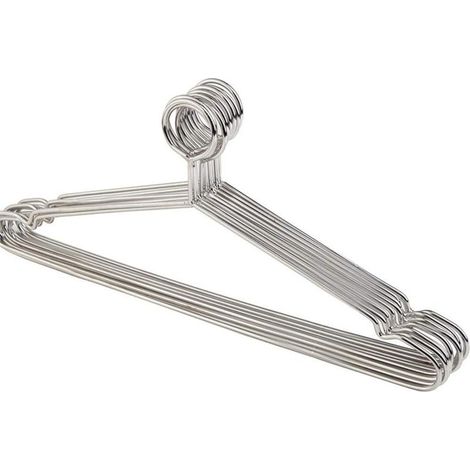 10 cintres en acier inoxydable, protection antivol et crochets de sécurité, cintres métalliques pour organisateurs de dressing d'hôtel (1/5)