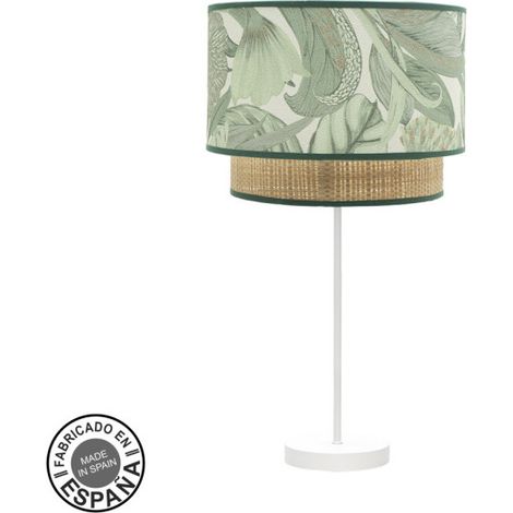 Lampada da tavolo Congo Grande 1xe27 Bianco/verde-naturale 64x30x30 cm