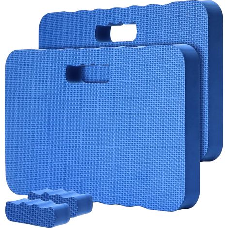 Relaxdays, coussins pour genoux de jardin, lot de 2, EVA, rembourrés, pour jardinage, bleu (1/5)