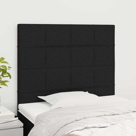 vidaXL Tête de lit Noir 100x5x118/128 cm Tissu (1/5)