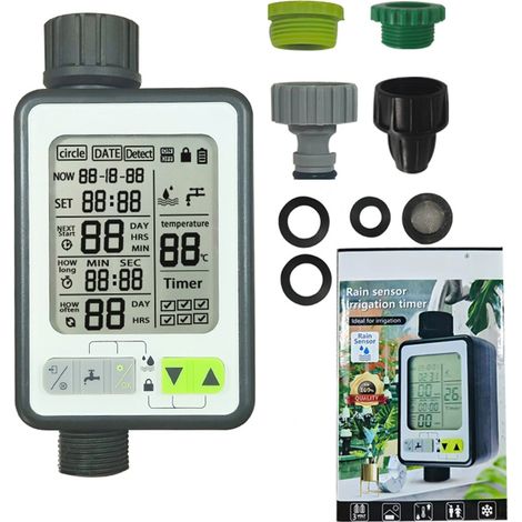 Temporizador de riego automático para jardín o balcón con pantalla grande y controlador de nebulización inteligente. (1/5)