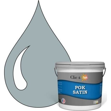 Peinture Satin - POK - POK SATIN - Bleu Gris - 2,5L - Lessivable - Acrylique