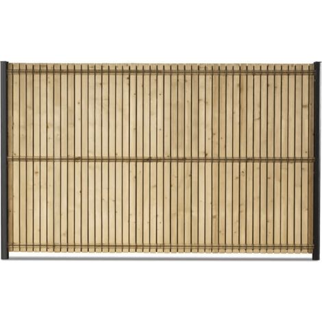 Clôture à domicile – Kit d'occultation brise-vue en bois – Maille 55 Espace 50mm – Longueur 2m50 – Épaisseur 8mm – Hauteur 1m53 – Imputrescible classe 4 (1/2)