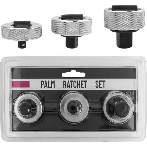 Lot de 3 mini clés à cliquet à cliquet Jeu de clés à cliquet Mini levier de pouce Entraînement de 6,35 mm, 9,5 mm et 1,27 cm (1/5)