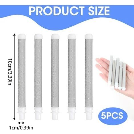 Filtres pour Pistolet à Peinture Airless Wagner, 5 Pièces 60 Mesh Éléments De Filtre À Pistolet À Pulvériser Airless Acier Inoxydable, Résistants à la Corrosion, Type à Pousser,100mm (1/2)