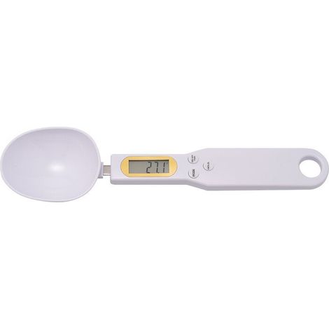 Double échelle cuillère, mesure cuillère, Portable balance électronique, cuisine balance alimentaire, écran LCD, mini échelle numérique, 500 g / 0,1 g, articles de cuisine essentiels (blanc)