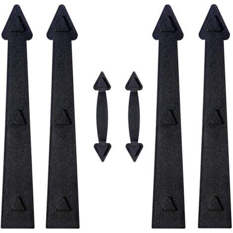 Kit de quincaillerie décorative pour porte de garage magnétique, charnières et poignées décoratives, noir (1/5)