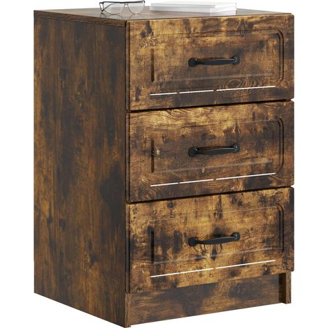 Comodino  Armadio da Notte  Mobiletto da notte con cassetto Rovere Fumo 43 x 41 x 63,5 cm (1/5)