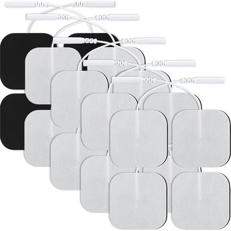 Accessoires pour masseur numérique : électrodes adhésives en tissu non tissé de 5 x 5 cm pour la stimulation et le massage musculaire. (1/5)