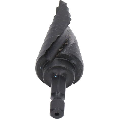 HSS-Stufenbohrer für Metall, 10 Größen (4–22 mm), Sechskantschaft, schwarze Spiralreibahle
