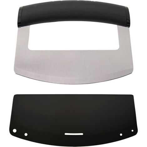 KitchenAid Mezzaluna Coltello con lama curva di acciaio inossidabile, 15 cm, nero, in cartone (1/4)