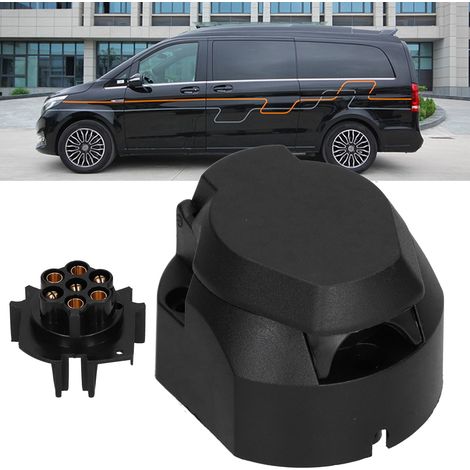 Adaptateur 7 Broches Européen Étanche pour Prise Électrique Remorque Camping-Car Véhicule Utilitaire